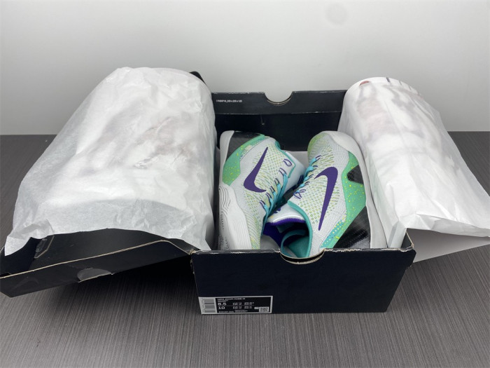 Nike Zoom Kobe 9 IX Grey Green Purple Shoes 630487-005